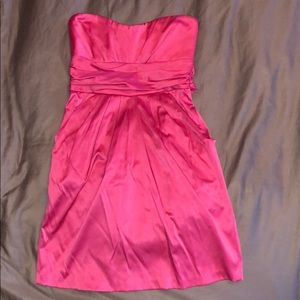Pink Strapless Cocktail Dress with Side Pockets